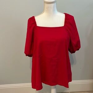 Puff sleeve square neck blouse